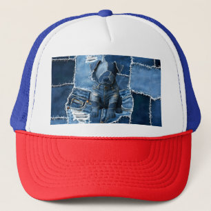 Casquette Chien Patchwork Art Denim