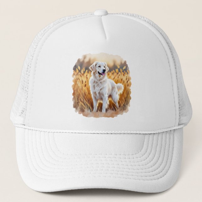 Casquette Chien Retriever Golden Blanc (Devant)