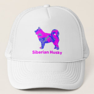 Casquette Chien Sibérie Husky Cute Rose Silhouette Custom