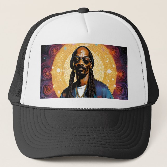 Casquette Chien Snoop : puissance des fleurs (Devant)