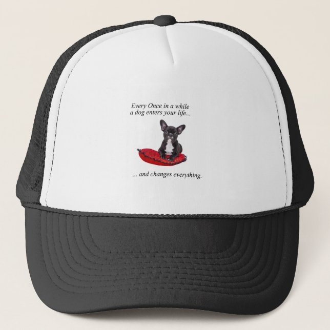 Casquette Chien-taureaux français avec coeur et belle citati (Devant)