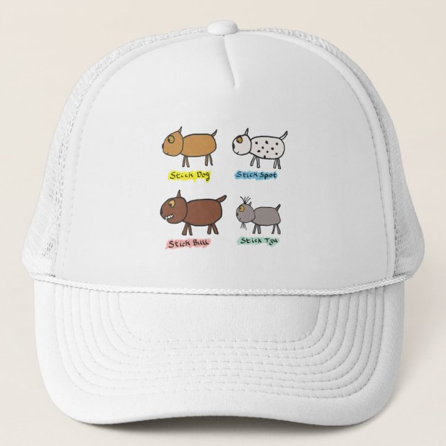 Casquette Chiens à bâtons amusants (Devant)