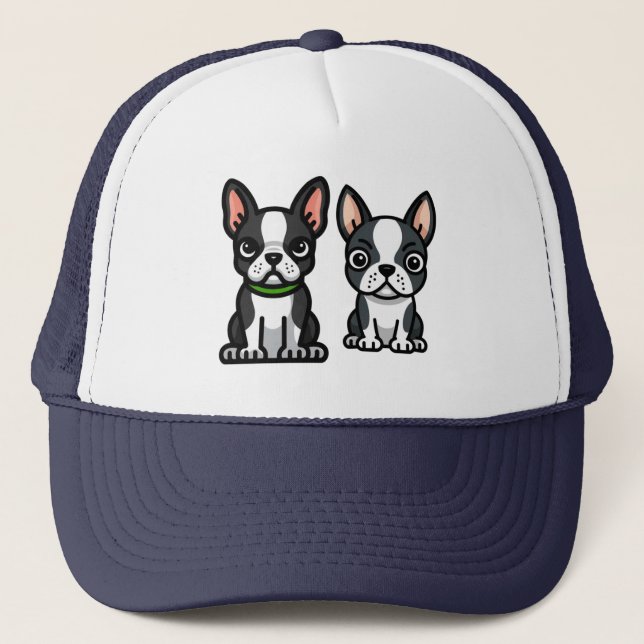 Casquette Chiens de Boston Terrier Trucker Hat (Devant)