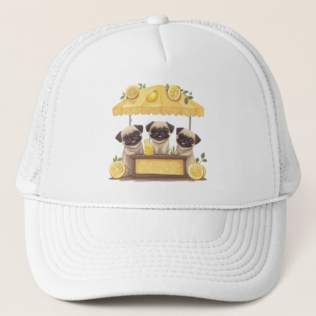 Casquette Chiens de carlin Stand de Lemonade (Devant)
