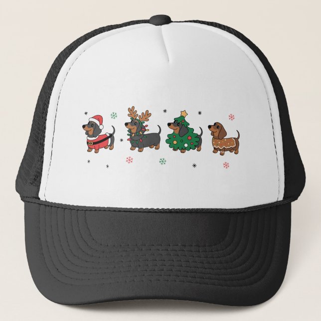 Casquette Chiens de Noël saucisses mignons  (Devant)