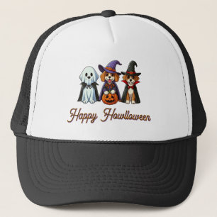 Casquette Chiens mignons comme fantôme, sorcière et vampire