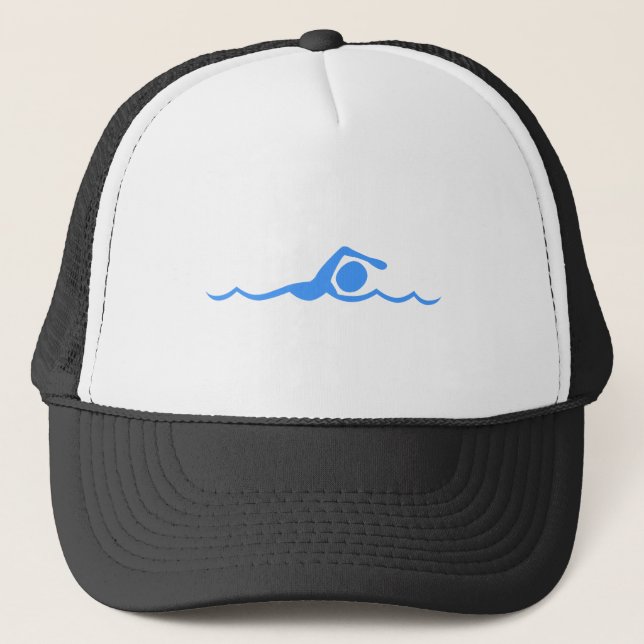 Casquette Chiffre de natation - Bleu bébé (Devant)