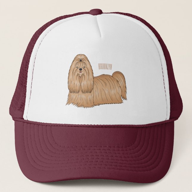 Casquette Chih tzu long cheveux dessin de chien (Devant)