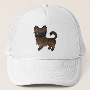 Casquette Chihuahua à poil long bringé Chien de dessin animé