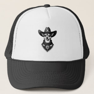 Casquette Chihuahua Cow-boy de style gravure western vintage