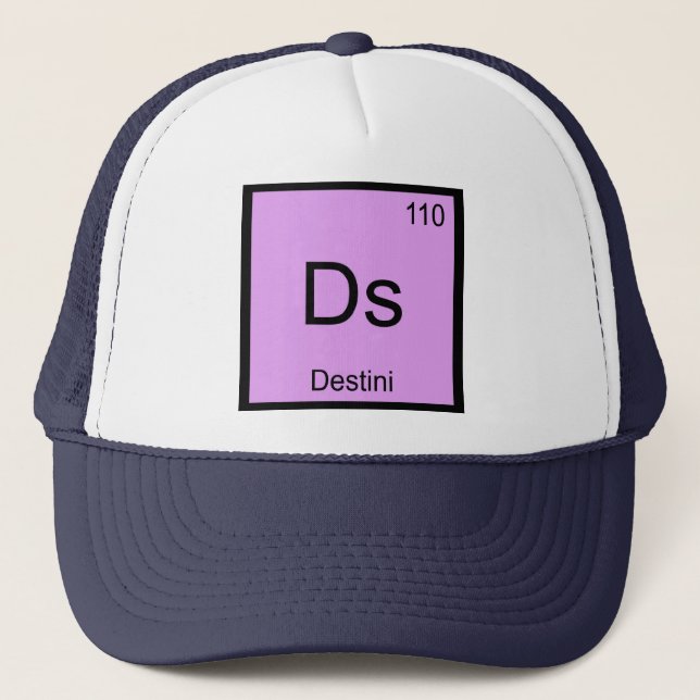 Casquette Chimie du nom de destini Élément tableau périodiqu (Devant)