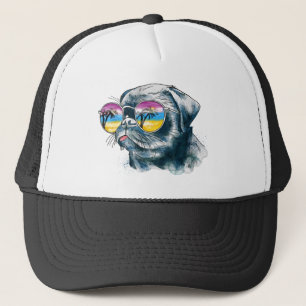 Casquette Chiot tropical d'aquarelle