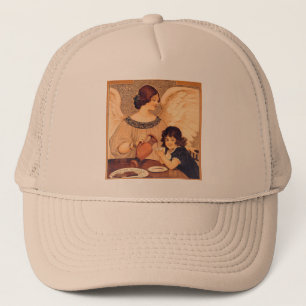 Casquette Chocolat Ange Français Antique