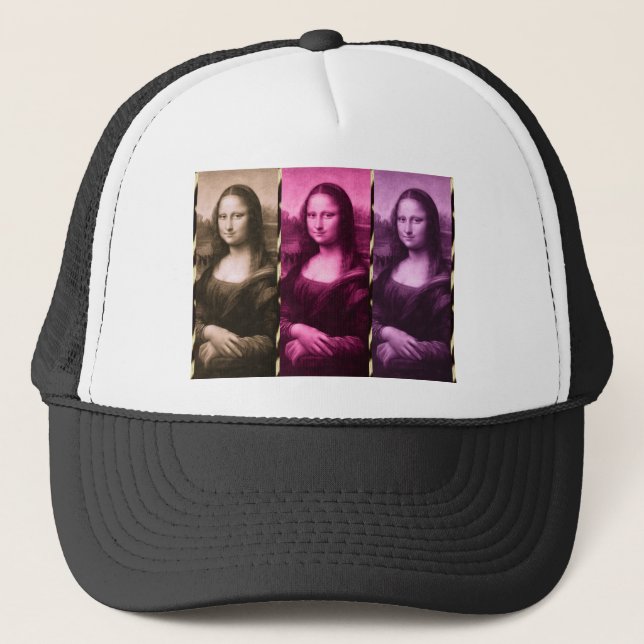 Casquette Chocolat rose violet Poster de animal Mona Lisa (Devant)
