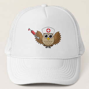 Casquette Chouette infirmière mignonne avec dessin à la seri