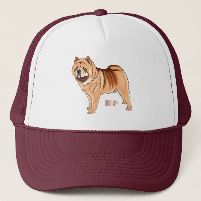 Casquette Chow Chow dog cartoon (Devant)