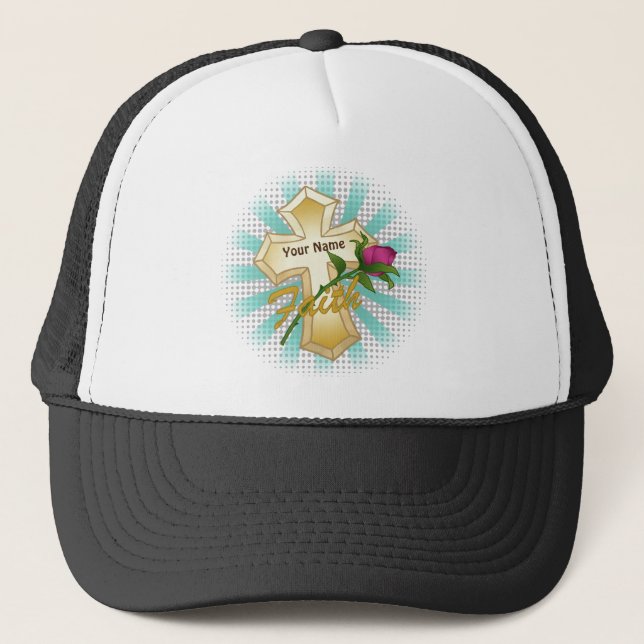 Casquette Christian Faith Rose Cross (Devant)