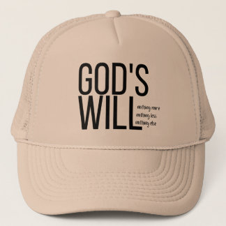 Casquette Christian Hats Christian Gifts, Gods will hat.