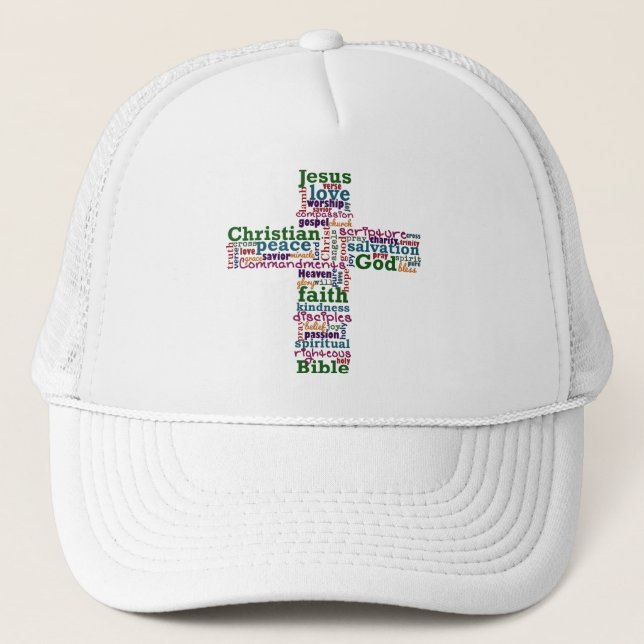 Casquette Christian Religious Word Art Cross (Devant)