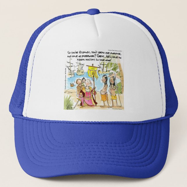 Casquette Christophe Colomb Immigre En Amérique Drôle (Devant)
