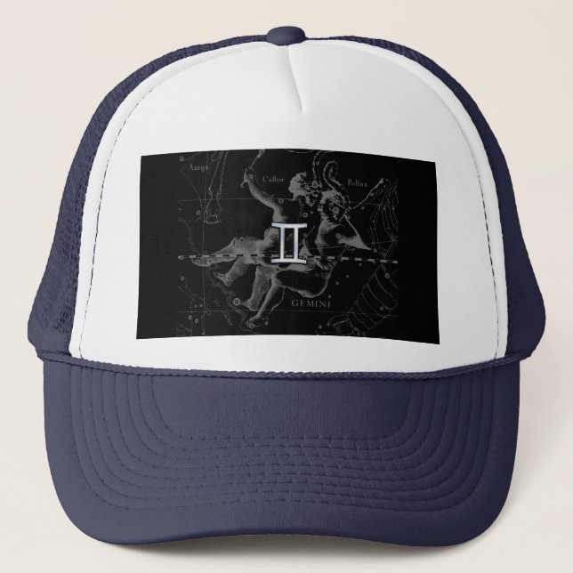 Casquette Chrome d'argent comme Gemini Zodiac Connexion Heve (Devant)
