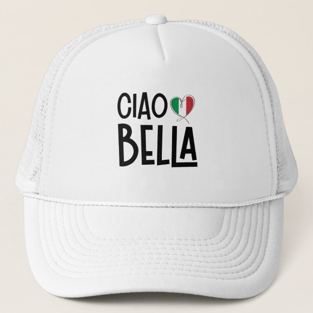 Casquette Ciao Bella - Coeur Italie mignonne (Devant)