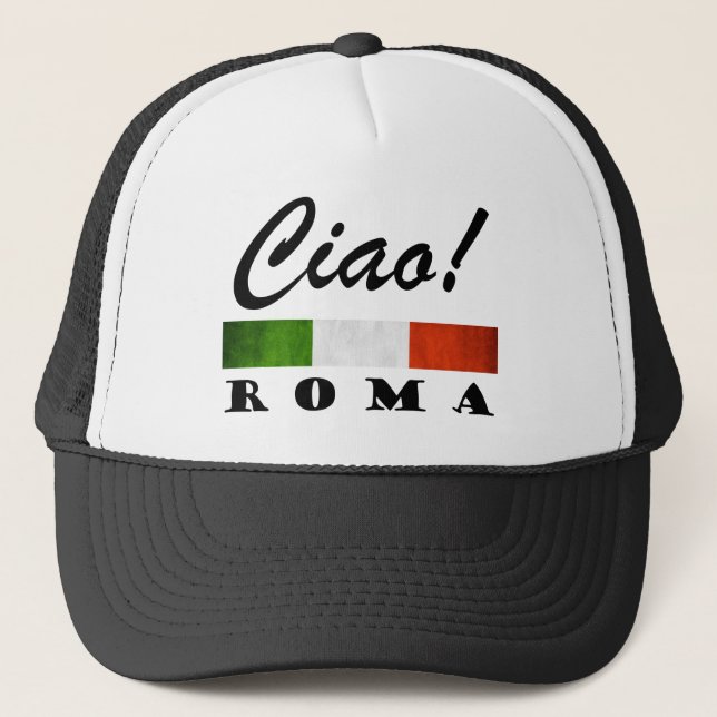 Casquette Ciao ! Drapeau italien Rome Italie de Roma (Devant)