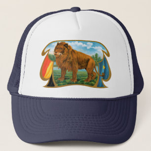 Casquette Cigar vintage Art Étiquette, Lion, Roi de la Jungl