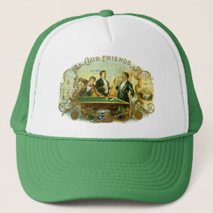 Casquette Cigar vintage Étiquette Art, Club Friends Billard