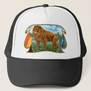 Casquette Cigar vintage Étiquette Art, Lion d'Afrique à Sava