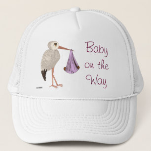 Casquette Cigogne classique (rose) 2 (baby shower)