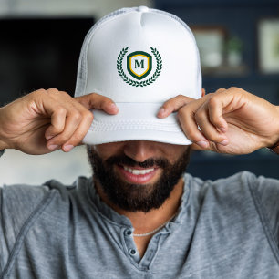 Casquette Cimier logo Monogramme Vert et Or