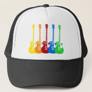 Casquette Cinq guitares électriques colorées