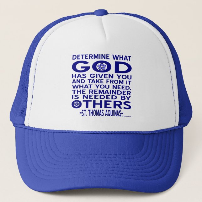 Casquette Citation d'Aquinas Regardez ce que Dieu vous a don (Devant)