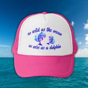 Casquette Citation de dauphins d'aquarelle  