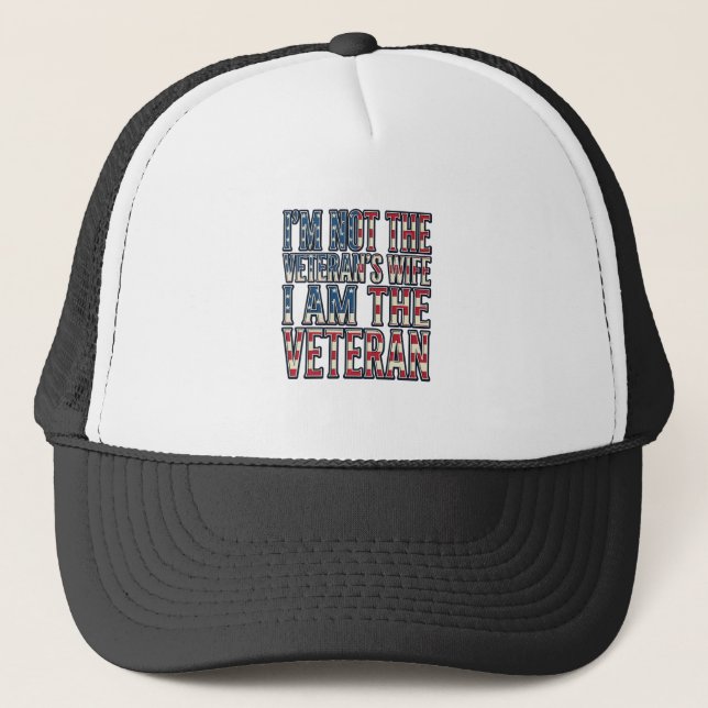 Casquette Citation de Femme de Vétéran Design Vectoriel Vint (Devant)