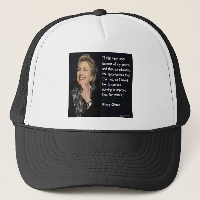 Casquette Citation de Hillary Clinton "Mes parents et mon éd (Devant)