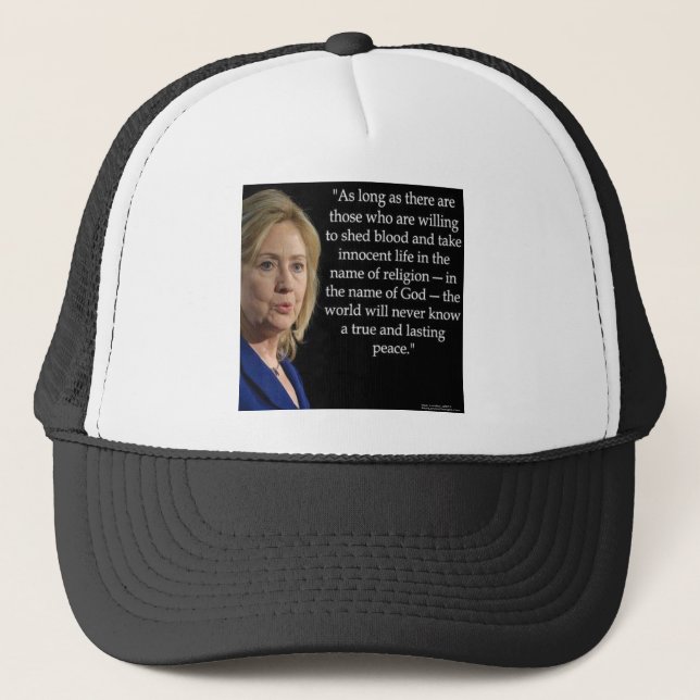 Casquette Citation de Hillary Clinton sur la religion du san (Devant)
