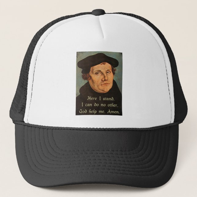 Casquette Citation de Martin Luther ici je tiens 95 thèses (Devant)