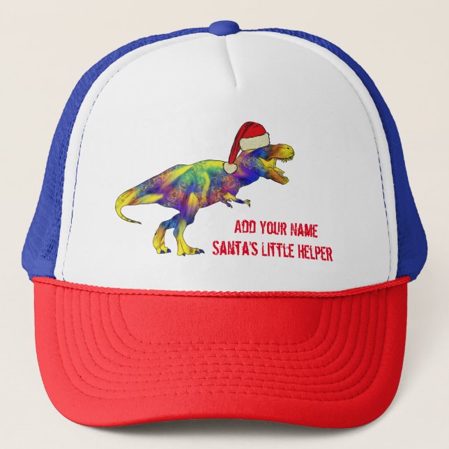 Casquette Citation de Noël Dinosaur Funny Père Noël (Devant)