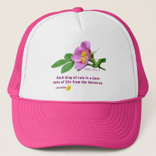 Casquette Citation de pluie de fleur sauvage de rose