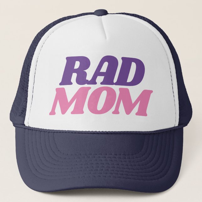 Casquette Citation de Rad Mom pour Moms Simple Baseball Truc (Devant)