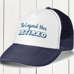 Casquette Citation De Retraite - La Légende A Retraité Bleu<br><div class="desc">Camionneur / casquette de baseball intelligent et simple avec une citation de retraite amusante. L'adage populaire dit "La Légende a pris sa retraite" en typographie audacieuse bleu marine. Un grand cadeau pour un collègue, un ami ou une personne qui prend sa retraite qui garde l'humour à la retraite pour le...</div>