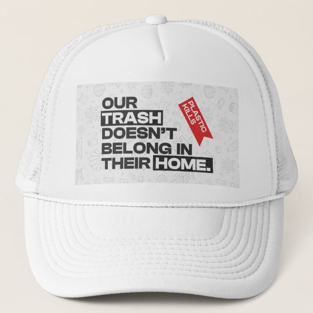 Casquette Citation de sensibilisation à la pollution en plas (Devant)