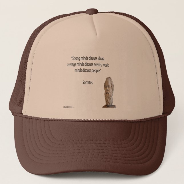 Casquette Citation de Socrate et de "grands esprits" célèbre (Devant)