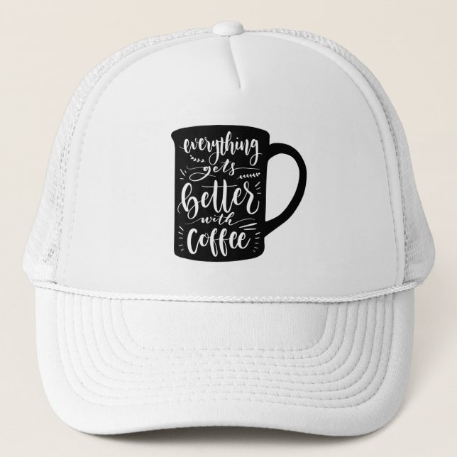Casquette Citation drôle de café addict Java, Latte Caféine (Devant)
