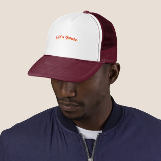 Casquette Citation Marron Mousses Personnalisé Blanc Casquet