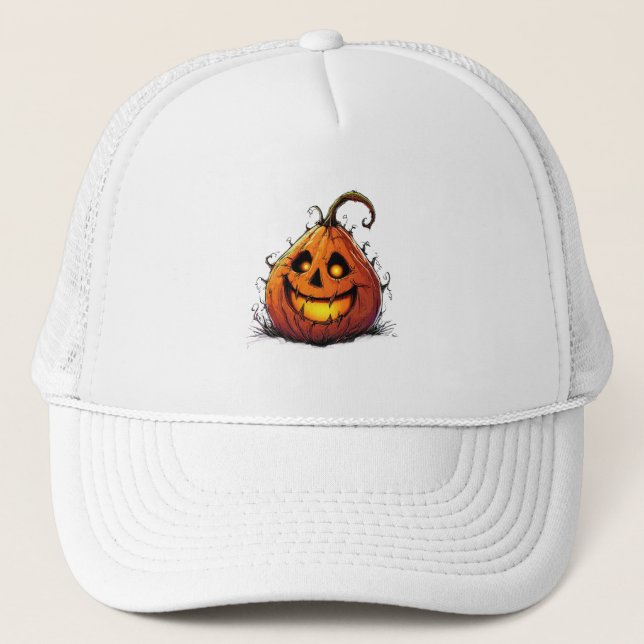 Casquette Citrouille de Jack O’Lantern effrayante avec des y (Devant)