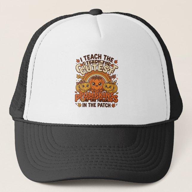 Casquette Citrouille de professeur mignon Dessin vectoriel d (Devant)