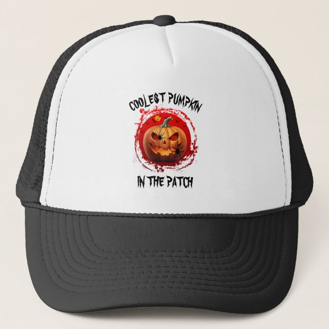 CASQUETTE CITROUILLE LA PLUS COOL DU PATCH SUR MESURE (Devant)